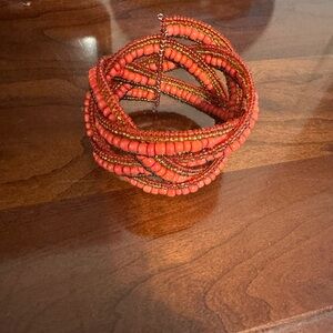 Elegant Orange Beaded Bracelet